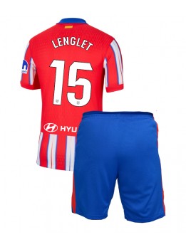 Atletico Madrid Clement Lenglet #15 Heimtrikotsatz für Kinder 2024-25 Kurzarm (+ Kurze Hosen)